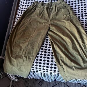 Olive Green Barrel Pants